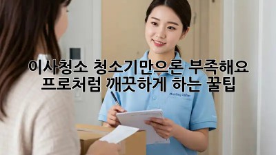 이사청소, 청소기만으론 부족해요! 프로처럼 깨끗하게 하는 꿀팁