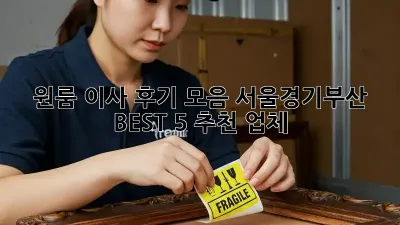 원룸 이사 후기 모음: 서울/경기/부산 BEST 5 추천 업체